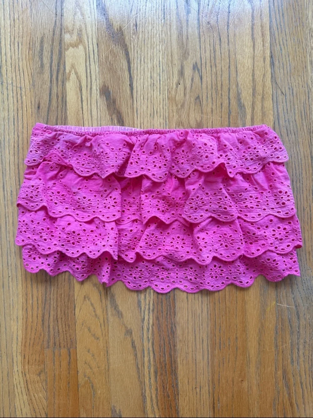 Blue B Collection Pink Ruffled Tube Top
